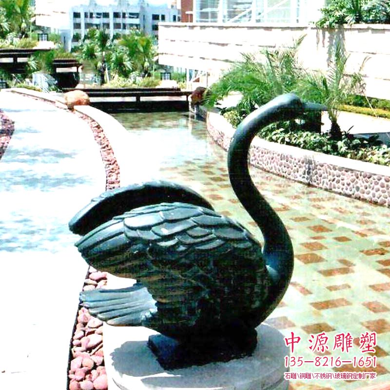 噴水天鵝，小區(qū)園林水景裝飾動物雕塑