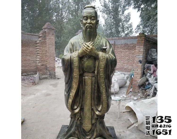 學(xué)校古代名人至圣先師孔子玻璃鋼仿銅雕